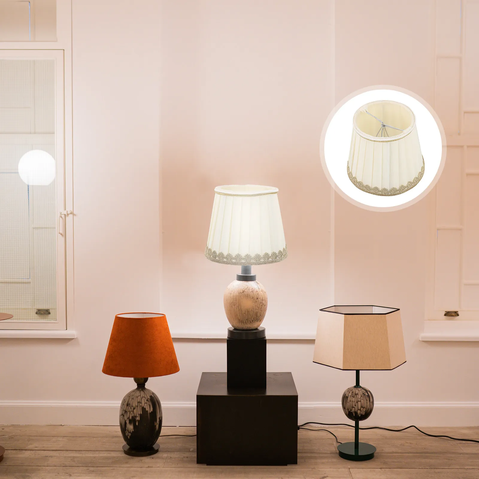 Chiffon Pleated Lampshade Light Cover Replacement Accessory Bedroom Living Room Decorative Lamp Shade Indoor Dust Cover Warm