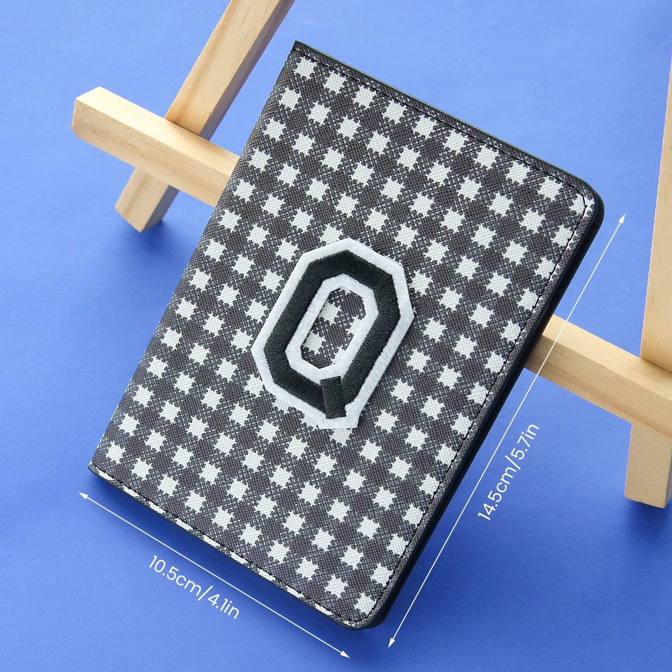 1PCS Custom Initials Passport Holder Personalized Colorful Plaid Passport Cover with Baseball Style Letter