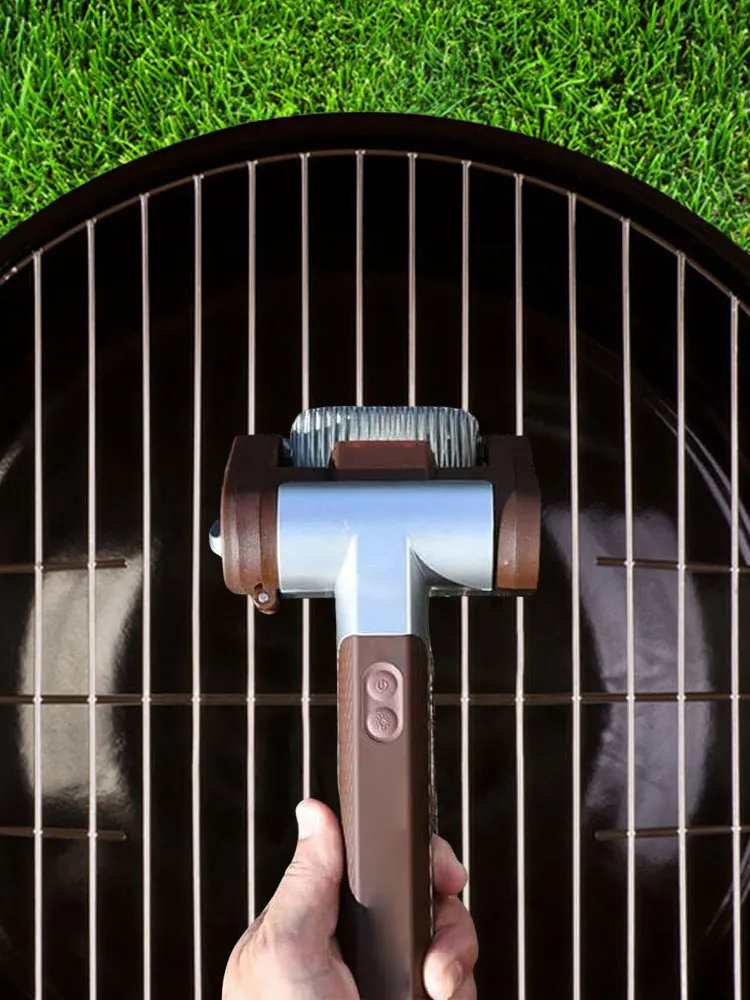 Têtes de brosse remplaçables pour gril à rouleau électrique en acier inoxydable, brosse de gril alimentaire sans fil, outils de nettoyage de Barbecue, Accessoires de Barbecue