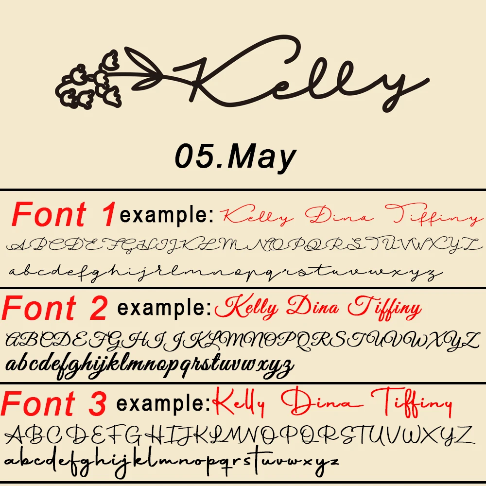 Women's Custom Name Birth Flower Necklace, Personalised Gift