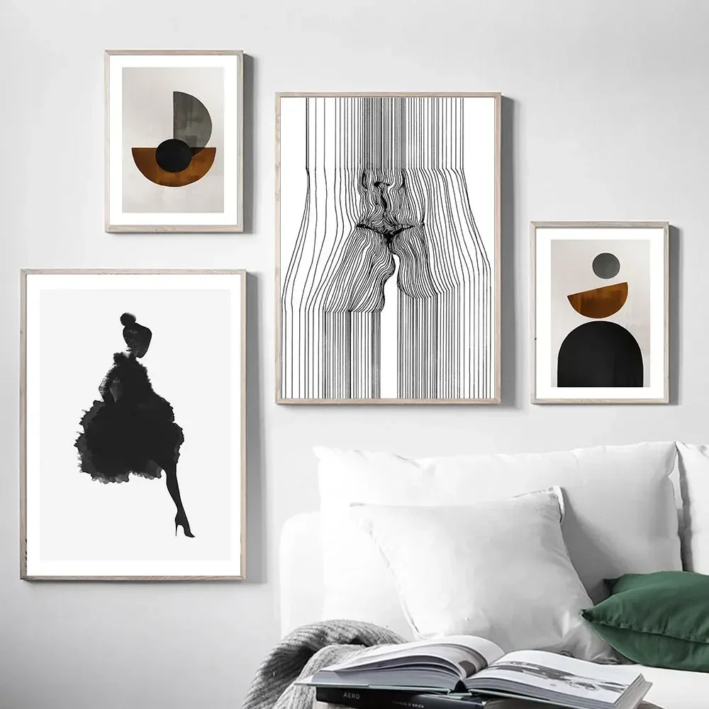 Nordic Minimalist Wall Art Abstract Female Line Drawing Face Kissing HD Canvas Poster Print Home Living Room Bedroom Decoration