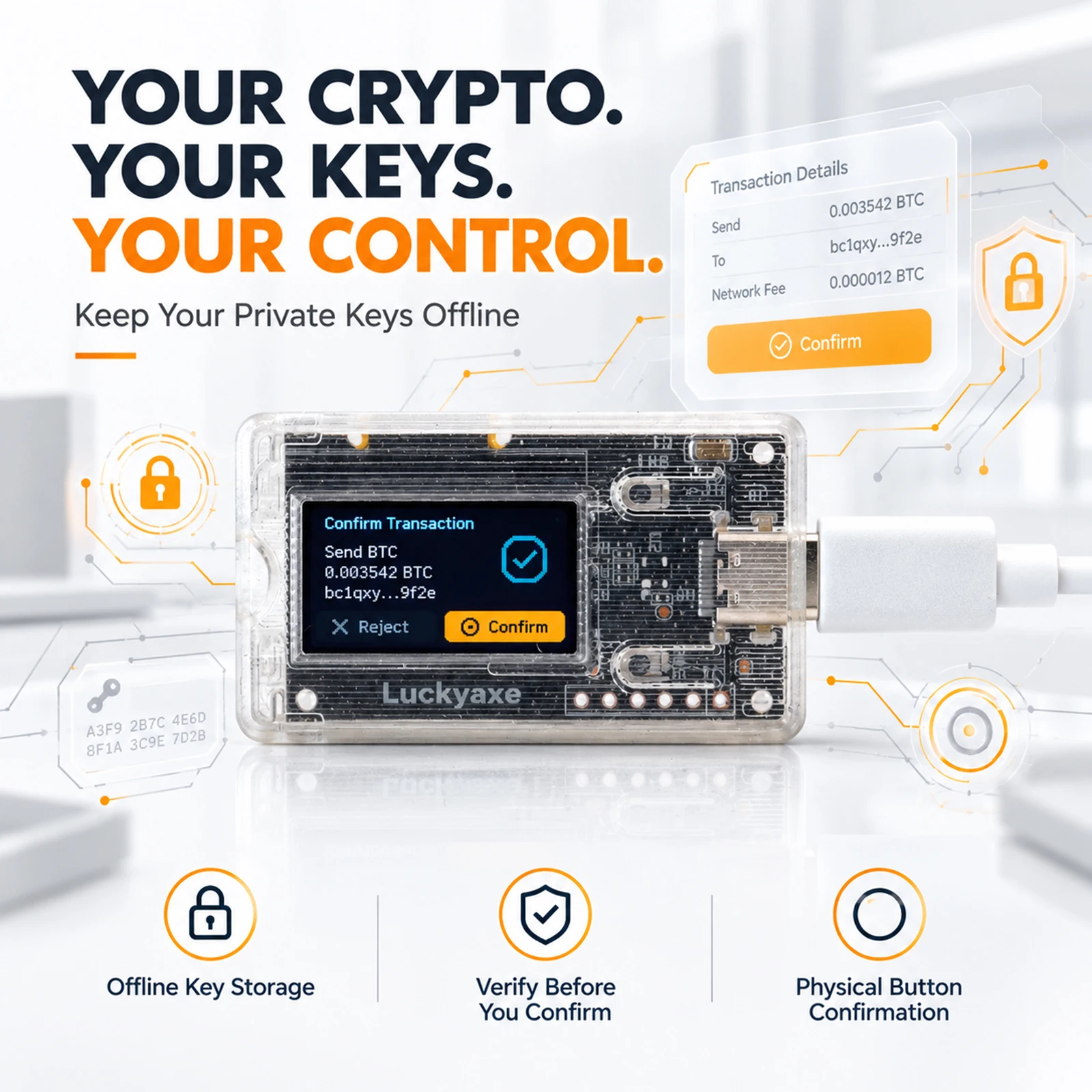 Mining Machine Gift Luckyax Independent Mobile Bitcoin Payment Wallet Hardware Display Cryptocurrency Blockchain Digital Wallet