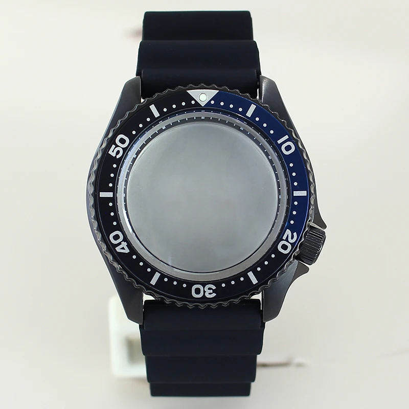 

PVD Black 42mm Men's Watch Case Accessories For NH35 NH36 Mod 007 NH34 NH38 4R36 Movement NH35 Cases 28.5mm Dial Sapphire Glass