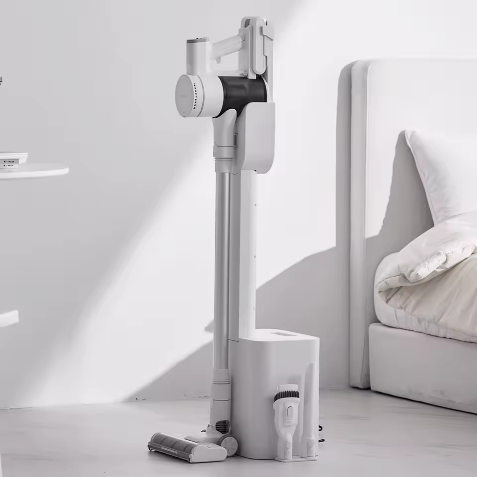 홈리아 자동 먼지 비움 청소기의 전체 구성품 이미지