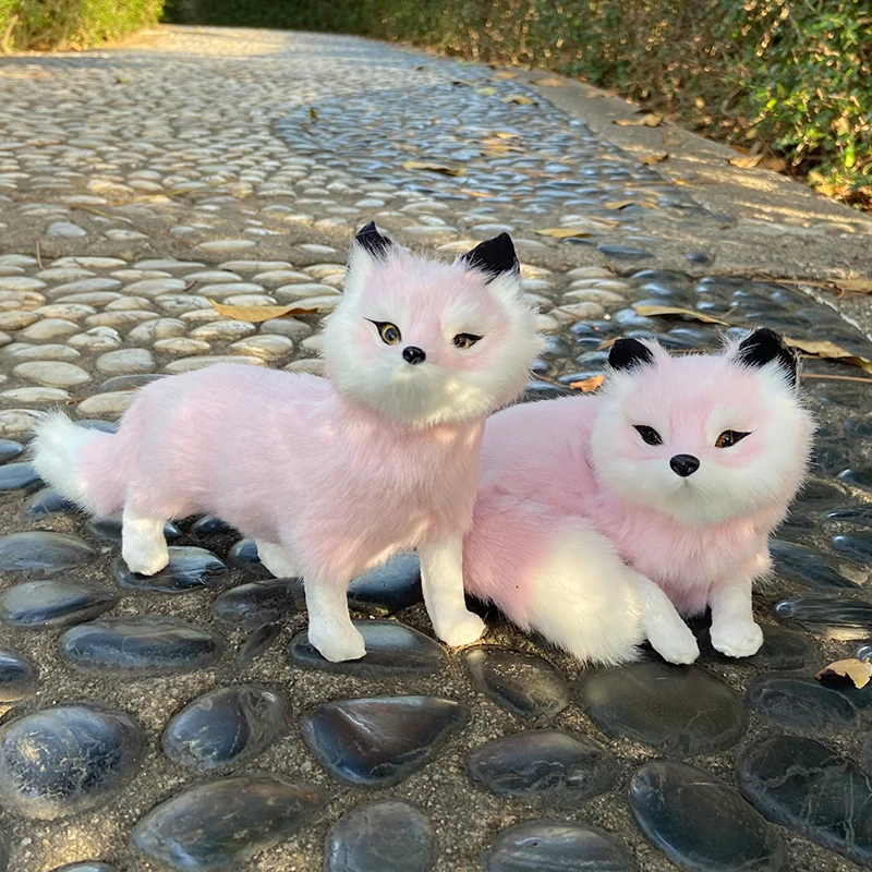 

Colorful Fox Simulated Animal Plush Toy Cute Doll Pet For Desktop Decoration New Year Christmas Gift