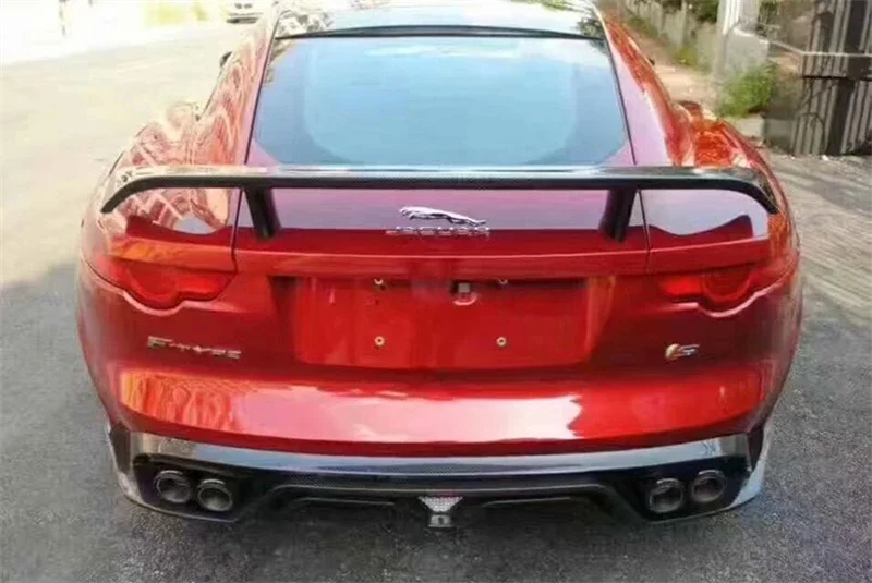 

Для Jaguar F-TYPE 2014-2021: задний спойлер из настоящего карбона, накладка на крышу, комплект обвеса, автомобильные аксессуары