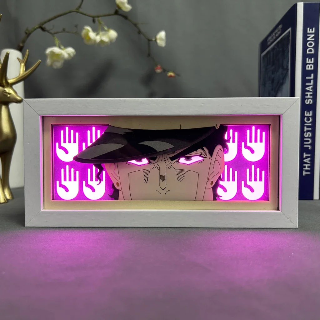 Shadow Box Paper Cut Anime JoJo's Bizarre Adventure Jotaro for Bedroom Decoration Manga Desk Lamp Anime Lightbox Eyes Dropship