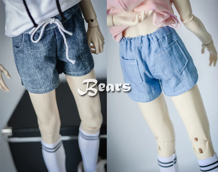 

BJD Doll Short Pants Rounded Corners Lace Up Denim Hot Pants For 1/3 1/4 BJD SD DD MSD MDD SD13 SD16 SD17 POPO18 Uncle SSDF Doll