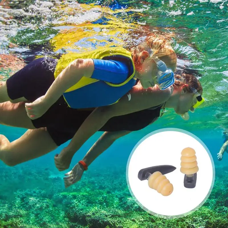 Waterproof Earplugs For Swimming Silicone Noise Cancelling Ear Plugs Water Protection Noise Cancelling Reusable Ear Plug Soft