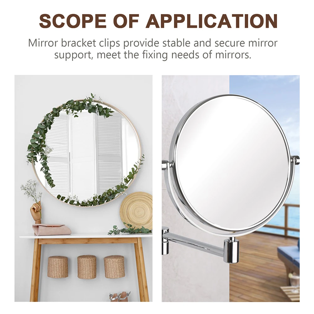 

12Pcs Glass Mirror Clips Stainless Steel Rustproof Fixing Clips for Bathroom Salon Hotels Heavy Duty Mirror Hangers