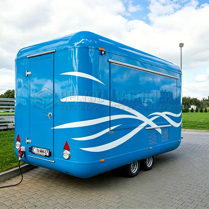 Belyoo Customizable Stainless Steel Mobile Ice Cream Hot Dog Concession Trailer for Outdoor Sale