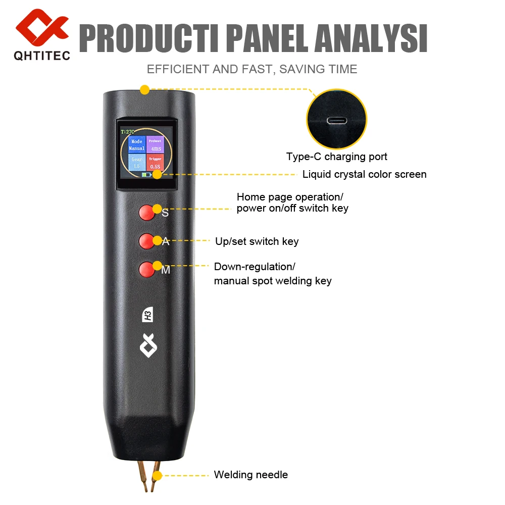 JCD Handheld Spot Welder DIY Color Screen Manual/Automatic Dual-mode Spot Welding Machine For 18650 Battery Nickel Strip Welding