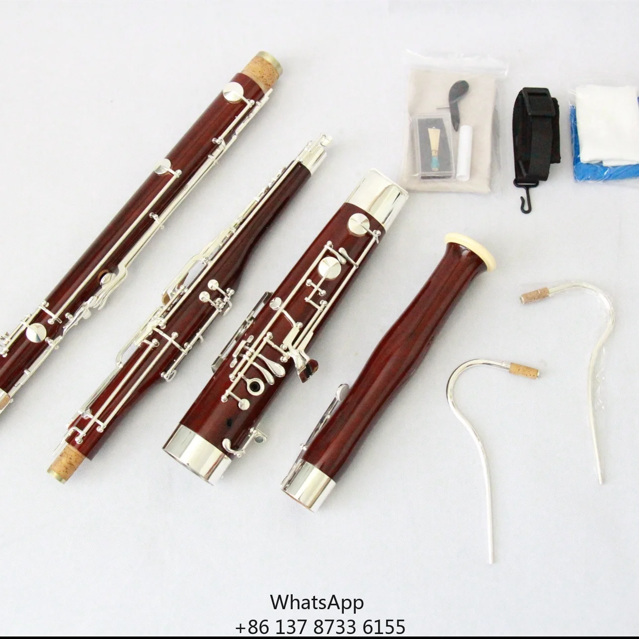 

Professional C Key Bassoon Maple Body Brown Silver Plated Focustyle FBN-300S Woodwind Instrument China