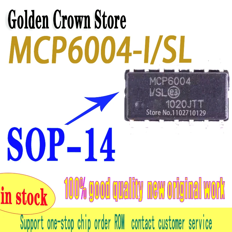 MCP6004 MCP6004-I/SL sop-14 New and Original In Stock 5~10 Pcs/Lot  100%