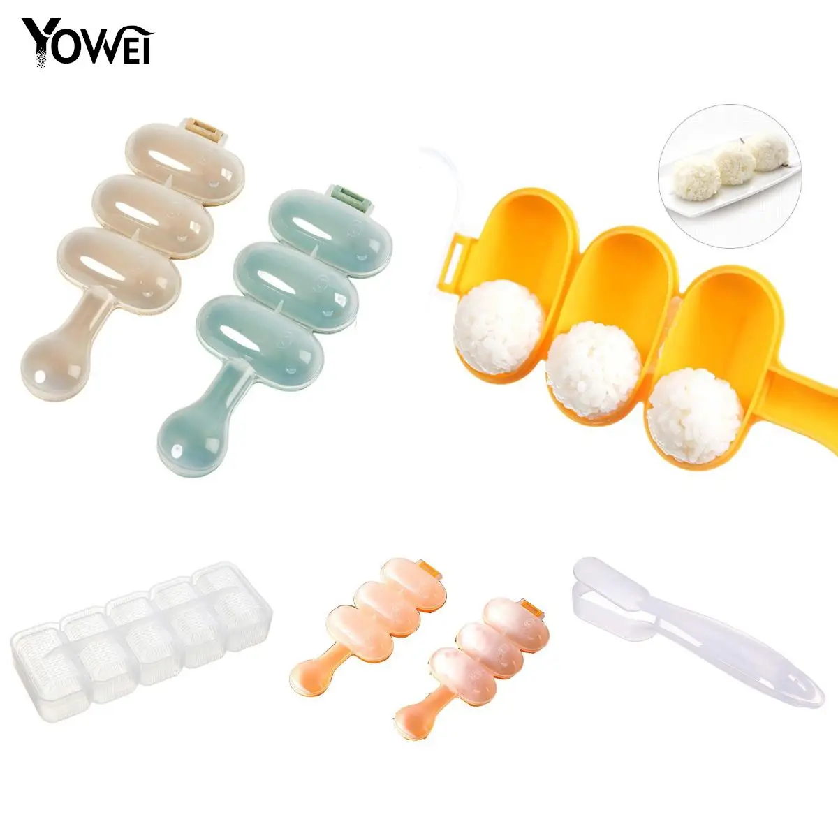 3/5 Rolls Japan Nigiri Sushi Mold Rice Ball Sushi Maker Sushi Mold Non Stick Press Storage Box Rice Form Bento Tools