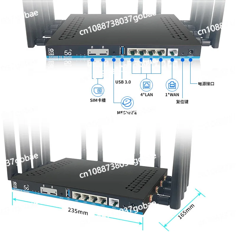 

Промышленный двухъядерный 5G-роутер с поддержкой Gigabit, интеллектуальный беспроводной маршрутизатор MT7981B с Wi-Fi 6