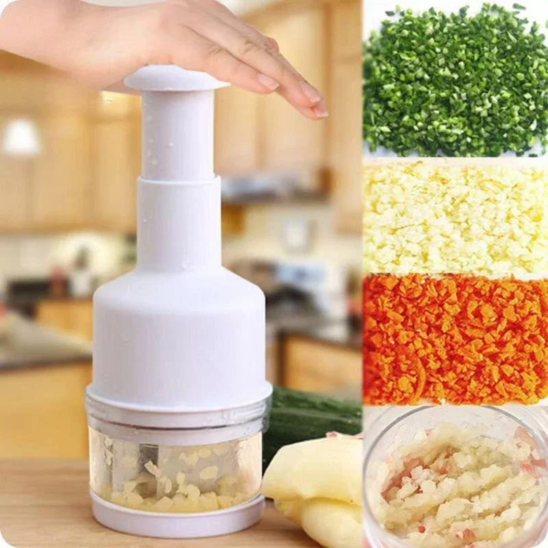 For Onion Nuts Vegetable Food with Storage Kitchen Tool 304 Stainless Steel Manual Garlic Press Vertical Hand Cutter Chopper view 6