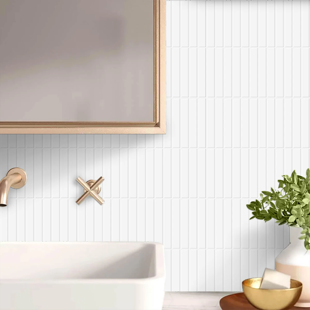 10Pieces 3d Brick Waterproof Wall Tiles Bathroom Self Adhesive Oil-proof Wallpaper  For Kitchen Bathroom Balcony And Sink view 5