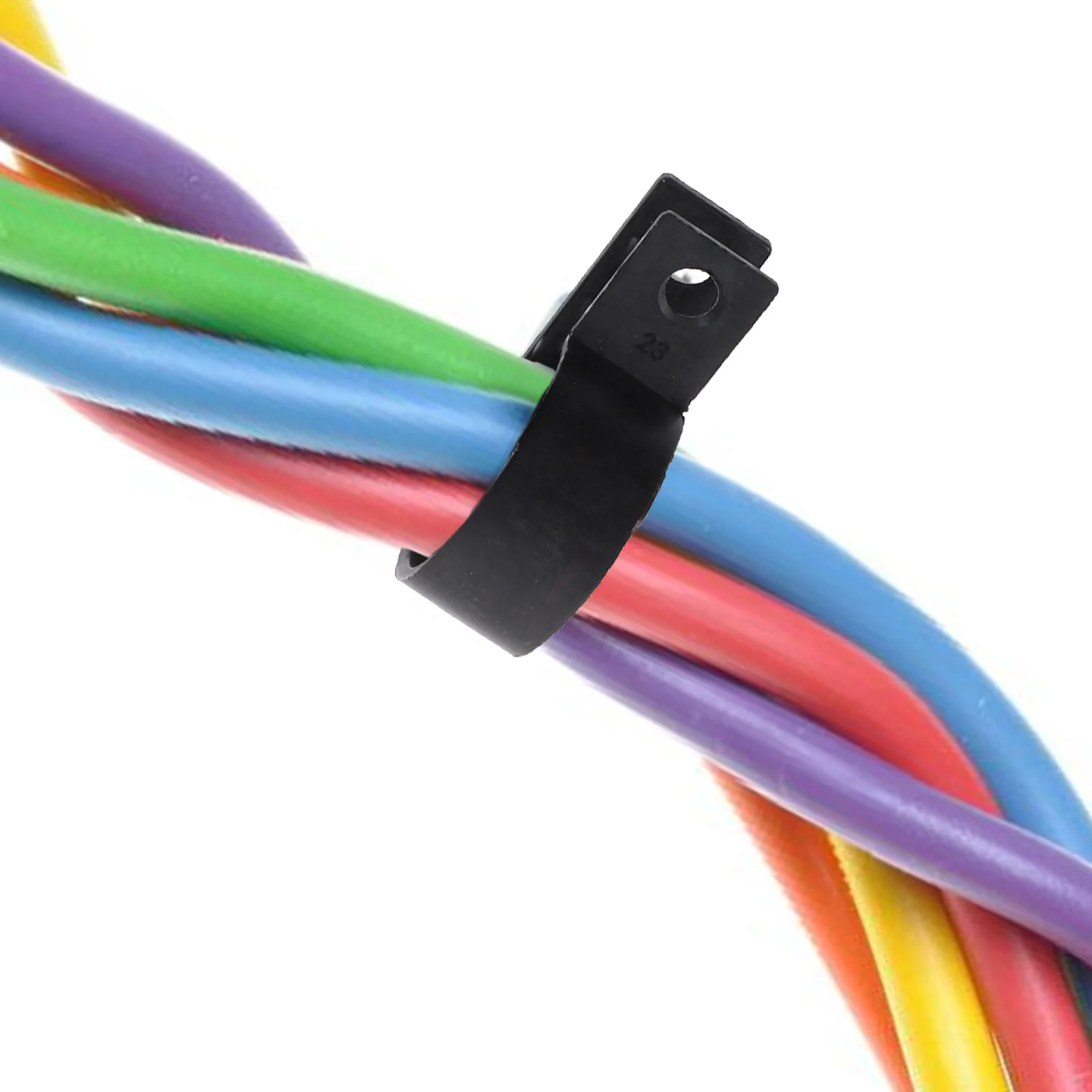 

200pcs Black Plastic P Wire Clamps 3/4 1/2 3/8 Inch Automotive Wire Clips Hose Clamp Kit Cable Management U Brackets Tube Clamps