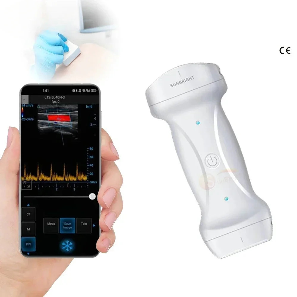 

3 in 1 Probe Manufacturer's 128 Element Wireless Mini Color Doppler SUN-D7 Wifi Double-headed Wireless Probe