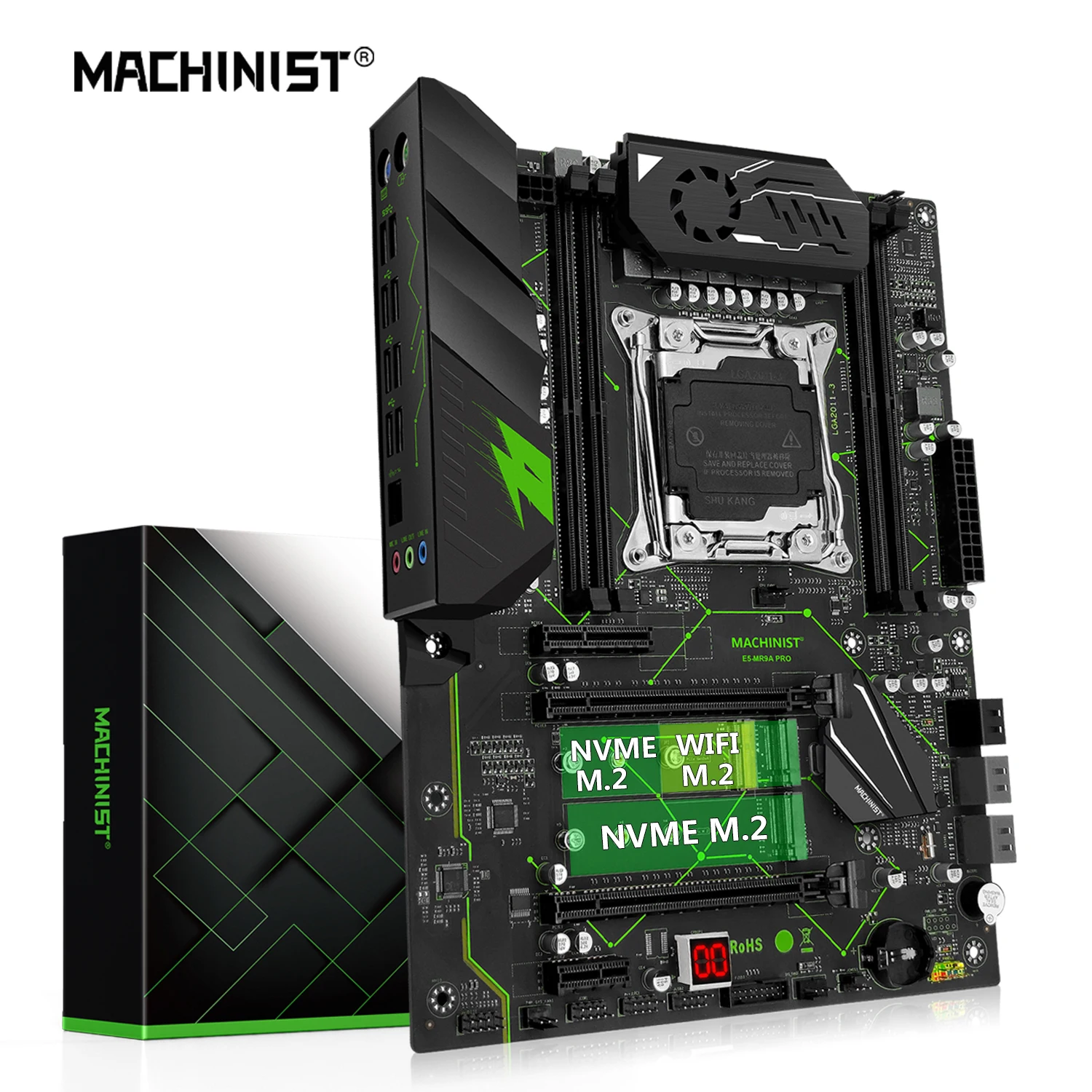 

MACHINIST MR9A PRO X99 Motherboard LGA2011-3 Support DDR4 RECC NON-ECC Memory Xeon E5 2666 2667 2670 V3 V4 CPU Processor NVME