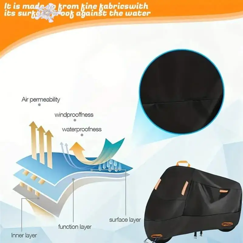 

Motorcycle Cover Waterproof All Season Dustproof UV Protective Outdoor Scooter 210D Wear-Resistant Motorbike Cover
