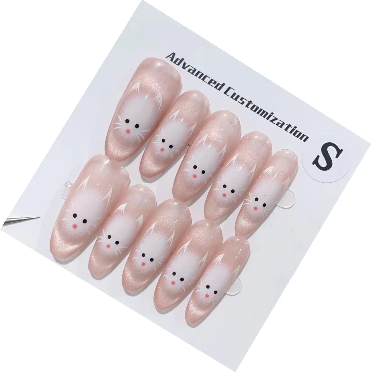 

Emmabeauty пружинный котенок Съемный Многоразовый высококачественный элегантный роскошный отбеливающий Ручной пресс для ногтей № D1078