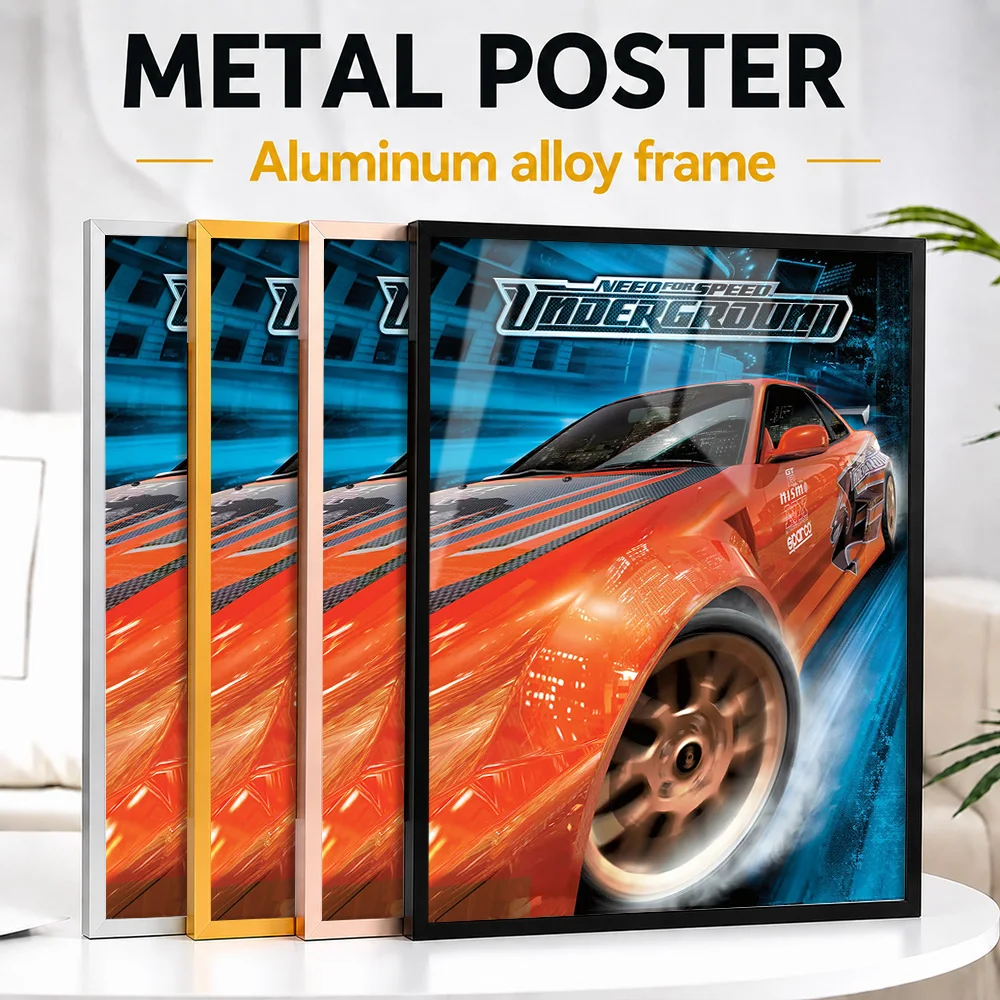 Need For Speed Cover Metal Poster With Aluminum Alloy Frame Personalized Photo Immersive Gaming Style Wall Art For Home Office