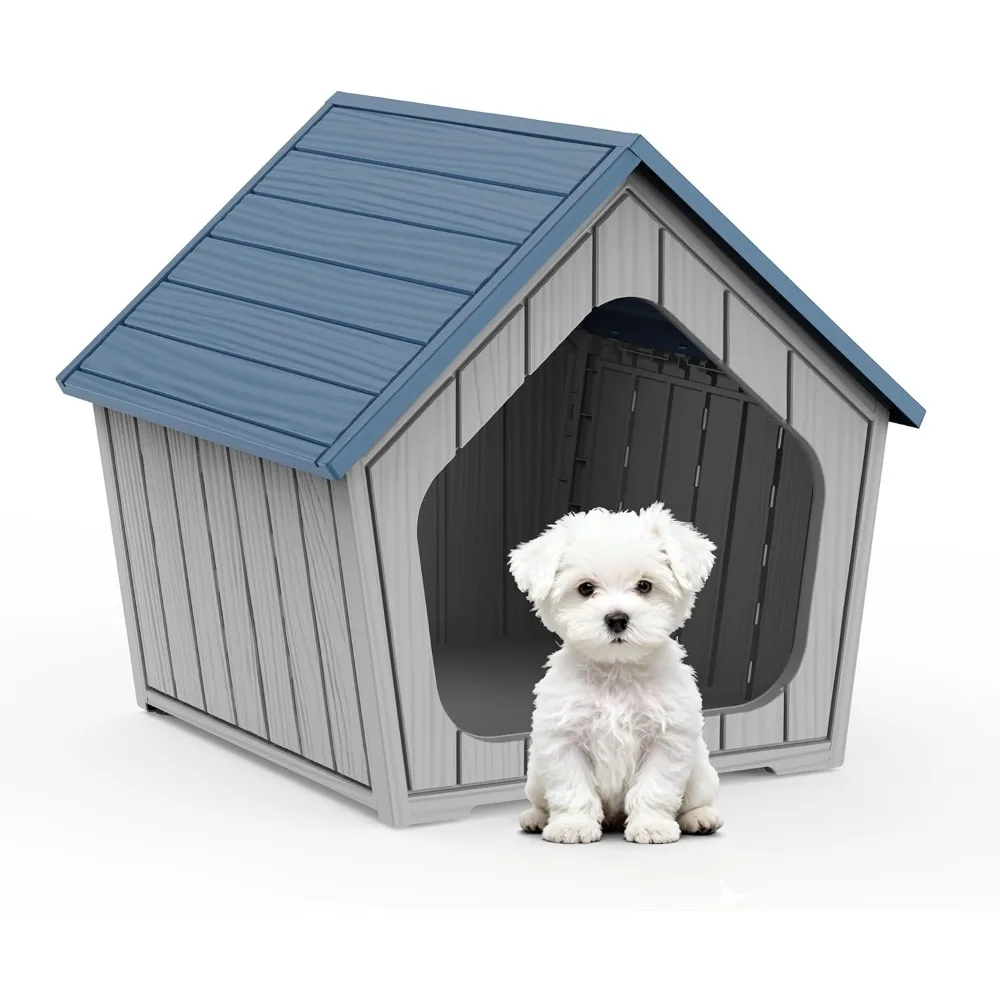 

Dog House Indoor Outdoor Cat House Animal Shelter Water Resistant Easy Assembly Sturdy Dog Kennel with Air Vents and Elevated Fl