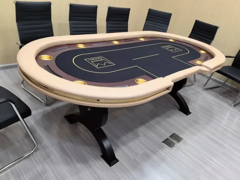 

ss newHigh-End Texas Poker Table LED Light Desktop Armrest Chip Chess Card German Poker Table