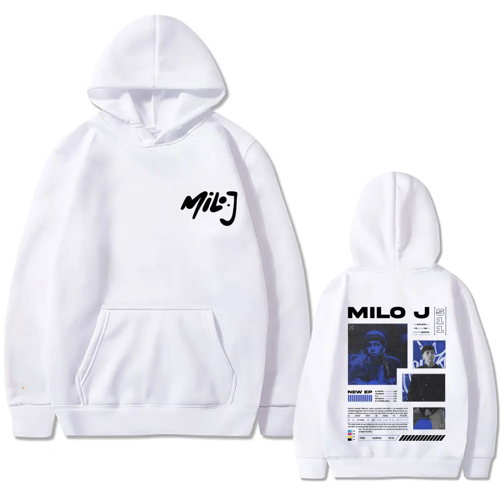 Rapper Milo J 511 Hoodie cetak Album Pria Wanita Vintage Hip Hop Pullover Sweatshirt Pria Mode ukuran besar Hoodie katun bulu