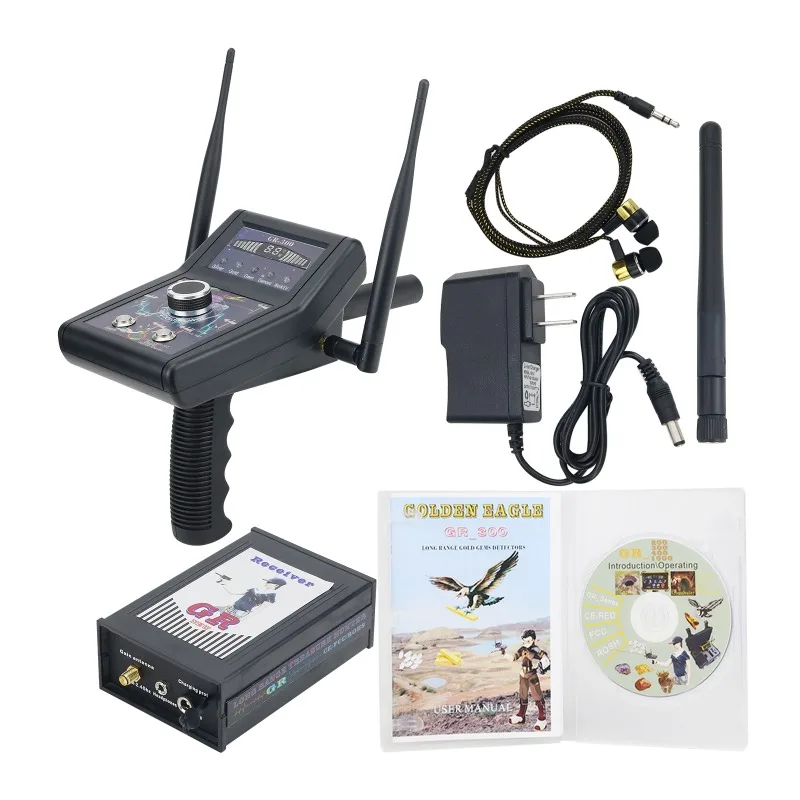 GR-300 Long Range Treasure Detector Metal Detector Portable Gold Finder with Carry Box