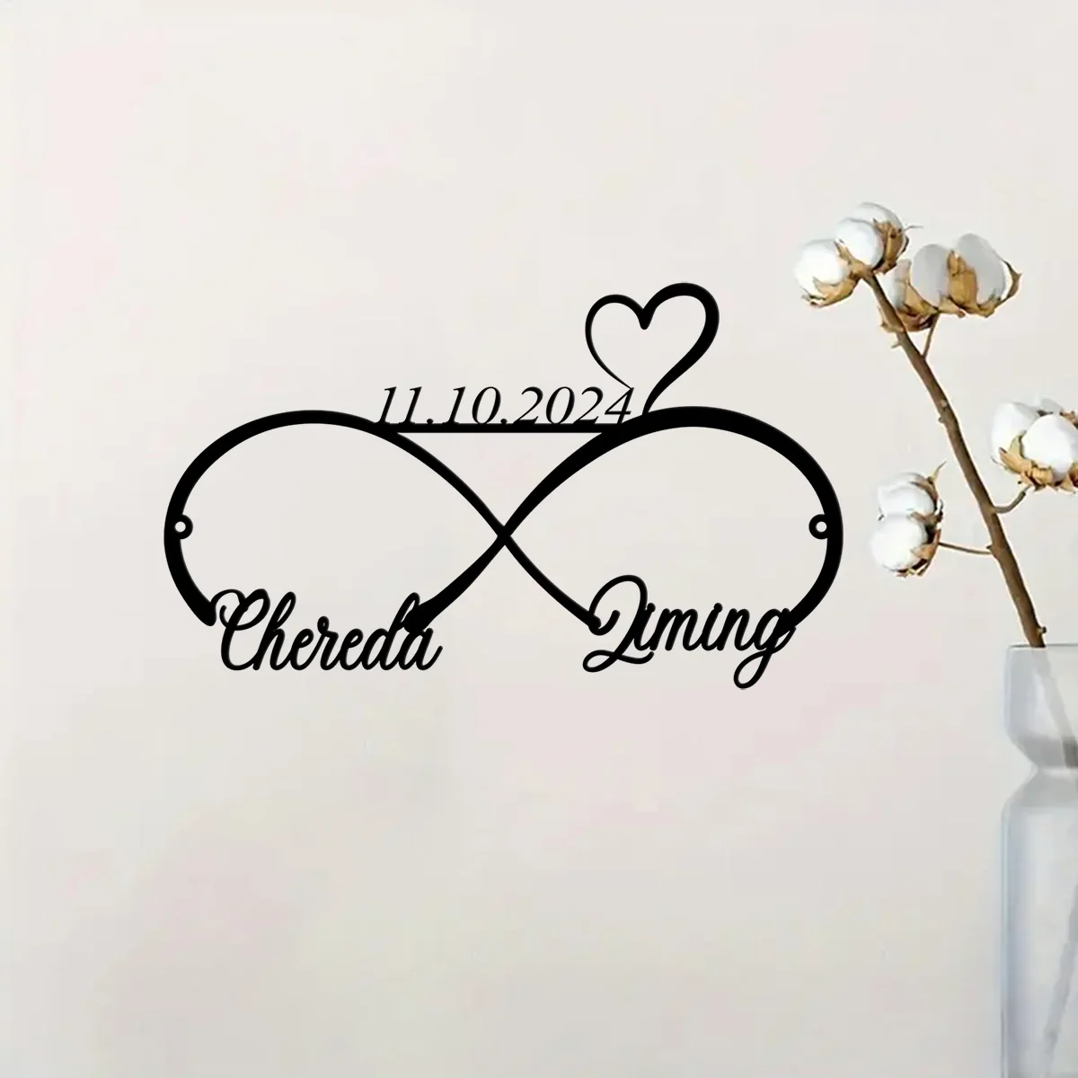 Custom Personalized Infinity Symbol Metal Sign, Infinity Metal, Custom Couple Name, Anniversary Sign, Wedding Metal Wall Art