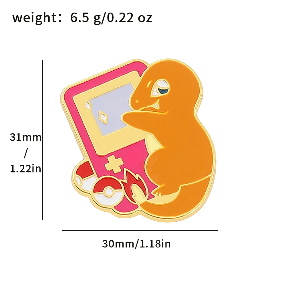 Niedliche Cartoon-Fantasie-Kreaturen Emaille-Pins, Anime-Stil Monster-Anstecknadeln, Metall-Abzeichen für Rucksack und Kleidung Dekoration – Detail 5
