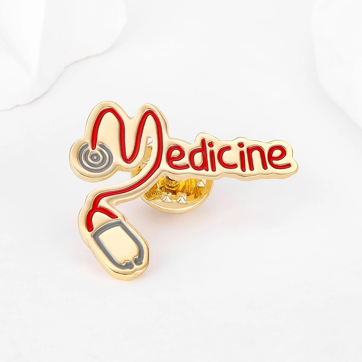 Harong الإبداعية الطب سماعة الطبيب المينا بروش دبوس الطبية التلبيب الحبل معطف حقيبة شارة الملحقات للطبيب ممرضة طالب #4