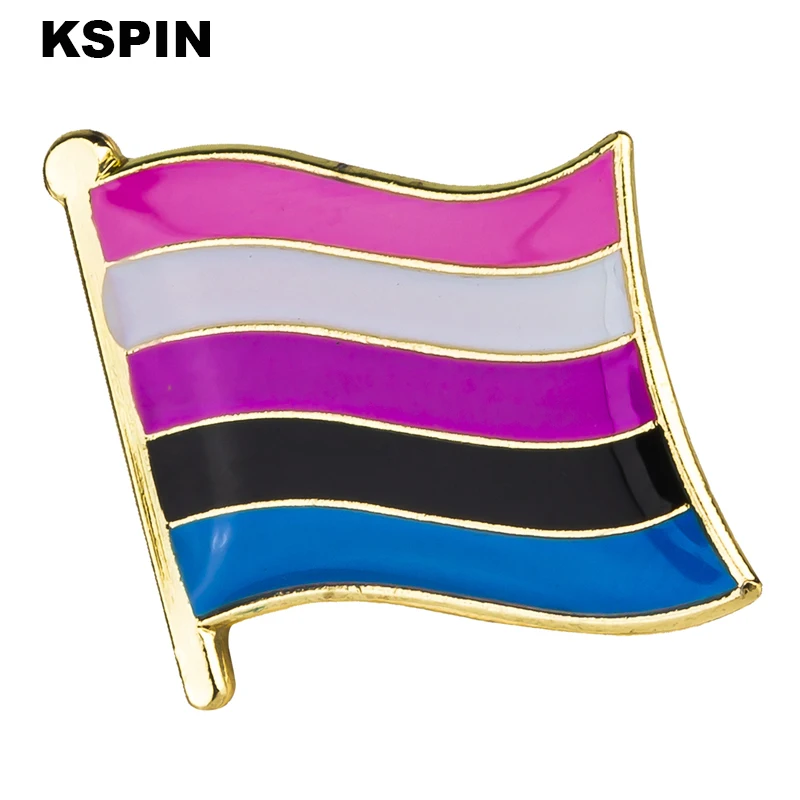 Pin de insignia de bandera de arco iris LGBT para mujer, broche de solapa de progreso, pines de Orgullo Gay lésbico, bolsa de ropa, solapa de