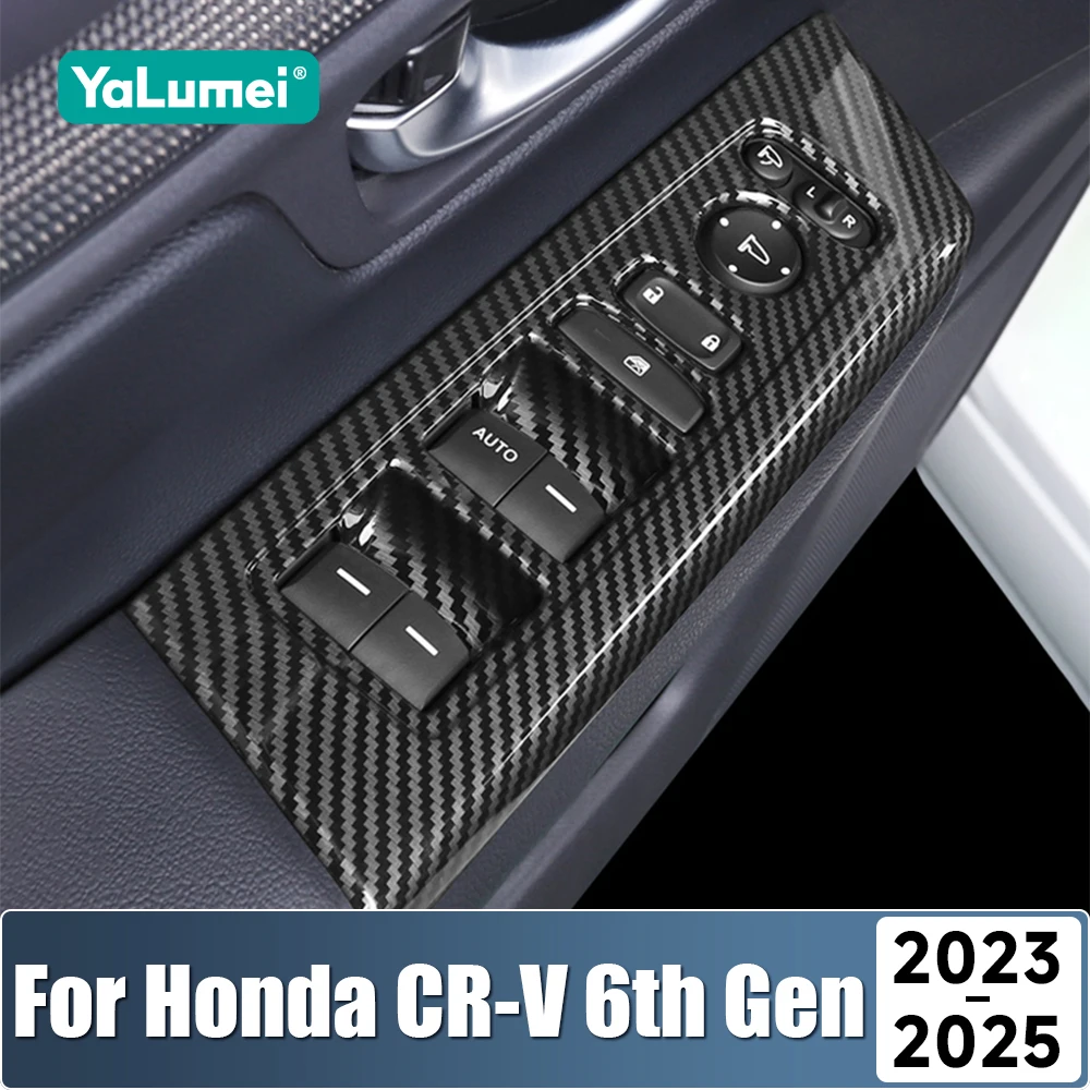 Für Honda CR-V CRV 6. Generation 2023 2024 2025 Hybrid ABS Auto Fenster Glas Lift Schalter Taste Rahmen Abdeckung trim Aufkleber Zubehör