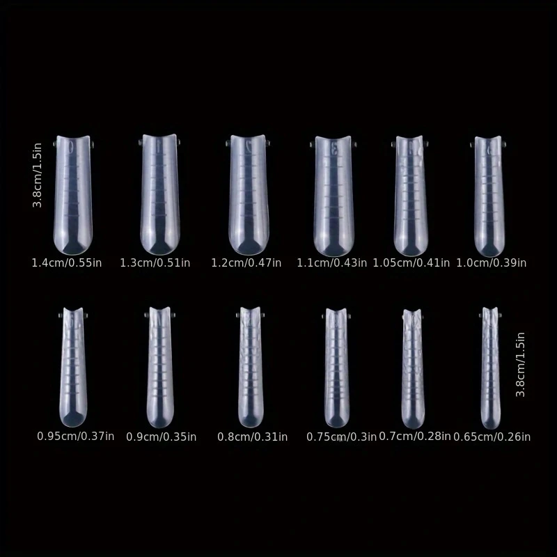 120 Pieces of Transparent Double-Shaped Nail System, Full Coverage, Quick to Create Gel Mold, Tip Nail Extension Mold, Upper Sha image 5