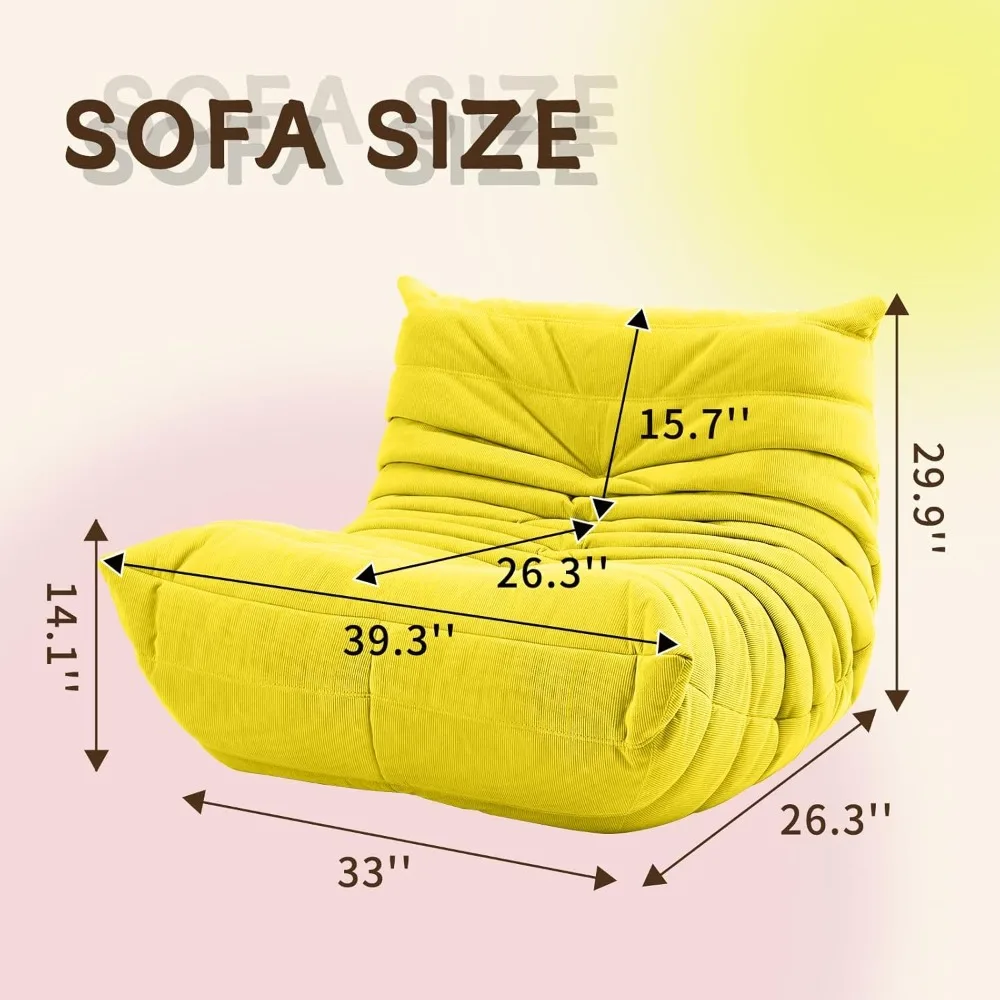 Bean Bag Sofas, Ergonomic Bean Bag Chair Multi-Functional Recliner Sofa, Full Body Support, Neck, Lumbar, Hip, Leg Comfort