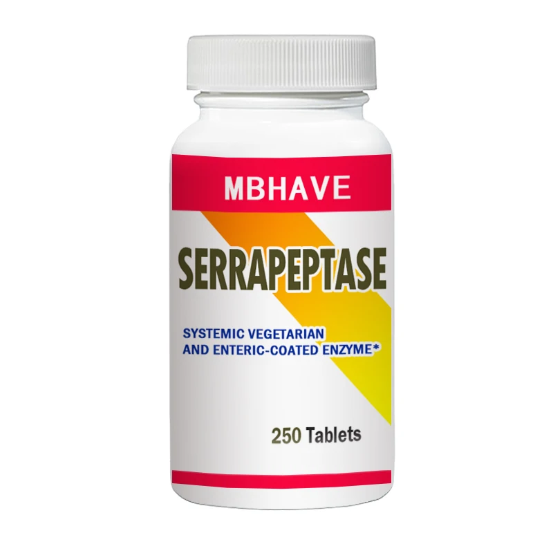 Free shipping  Serrapeptase 80,000iu Tablets Supplement  Enzyme May Reduce the Viscosity of Mucus in the Respiratory Tract.