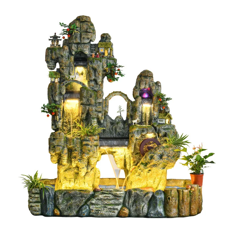 Rockery fountain flowing water ornament fish pond office courtyard ornament