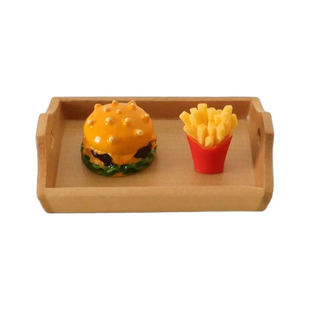 Decoração de cena simular casa de bonecas mini batatas fritas moda adorável hambúrguer em miniatura kawaii bonito foto adereços