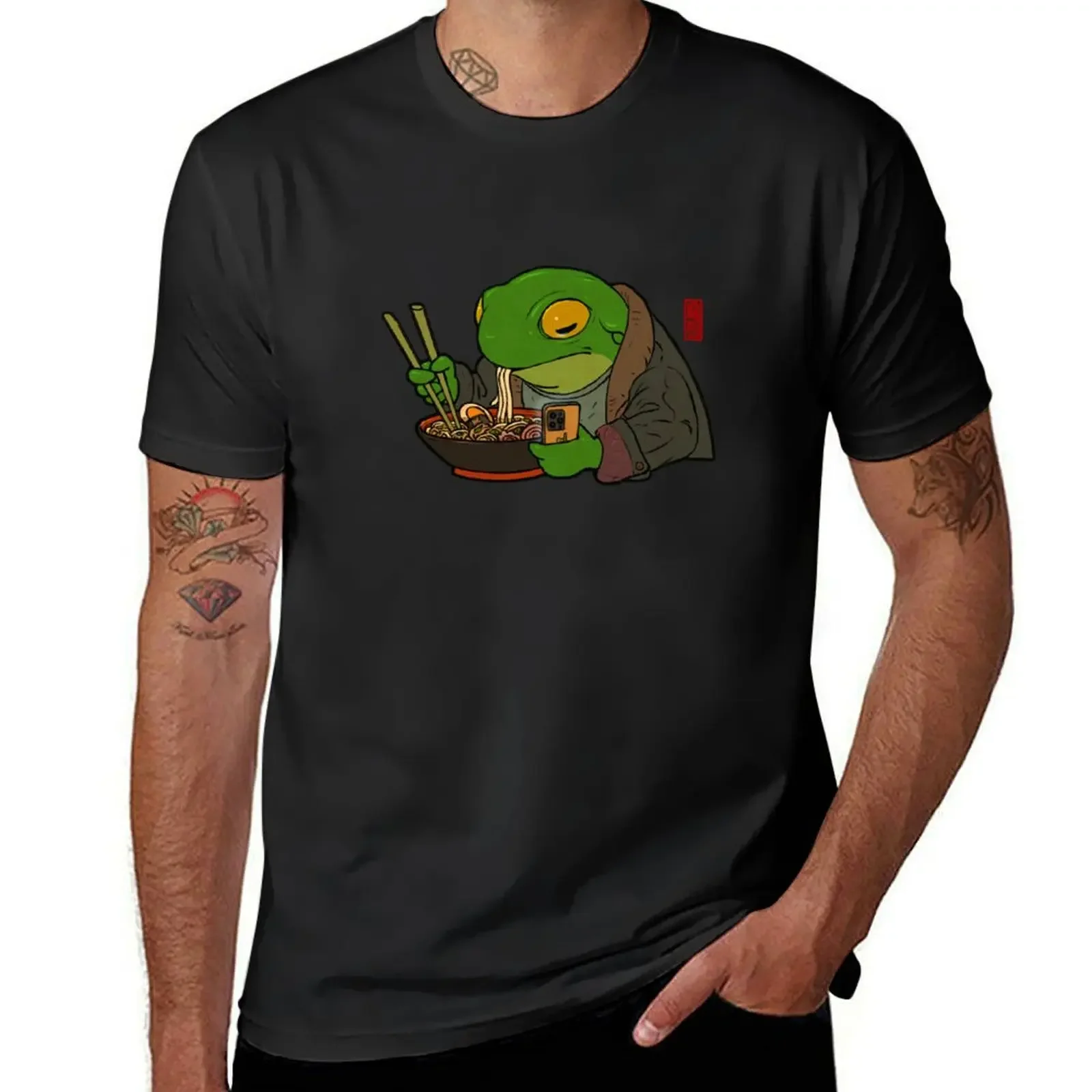 Ramen Lover Frog T-Shirt anime figures new edition clothing for men