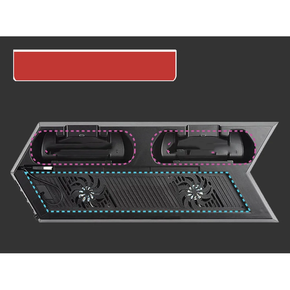 

Vertical Stand for with Cooling Fan Dual Controller Charging Ports and USB -Saving Design for Long Gaming Sessions