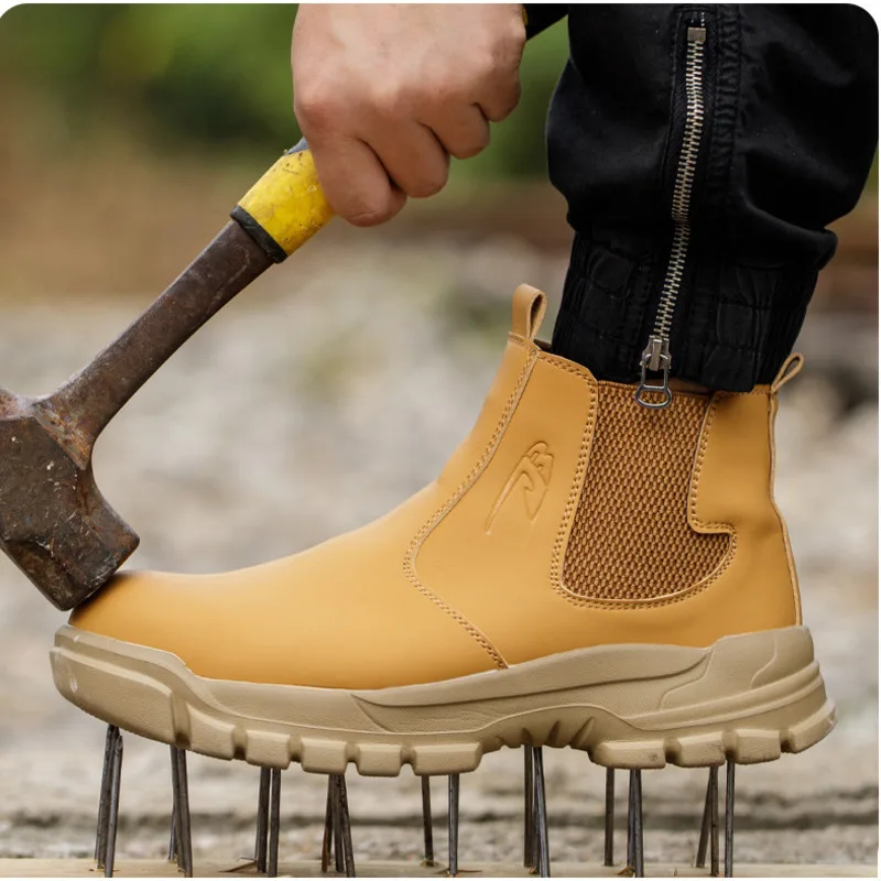 

Men's Protection Boots Waterproof Work Safety Boots Steel Toe Shoes Chelsea Boots Men Puncture-Proof Anti Scalding Safety Shoes