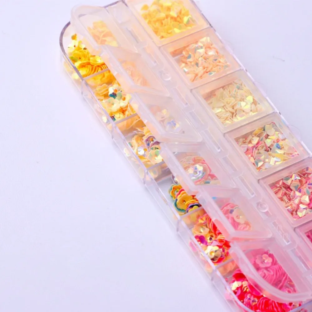 Nagelglitzer-Pailletten, 3D-Blumen-Herz, Nagelflocken-Design, holografische glitzernde Nagel-Pailletten für Frauen und Mädchen, Maniküre, DIY-Dekoration