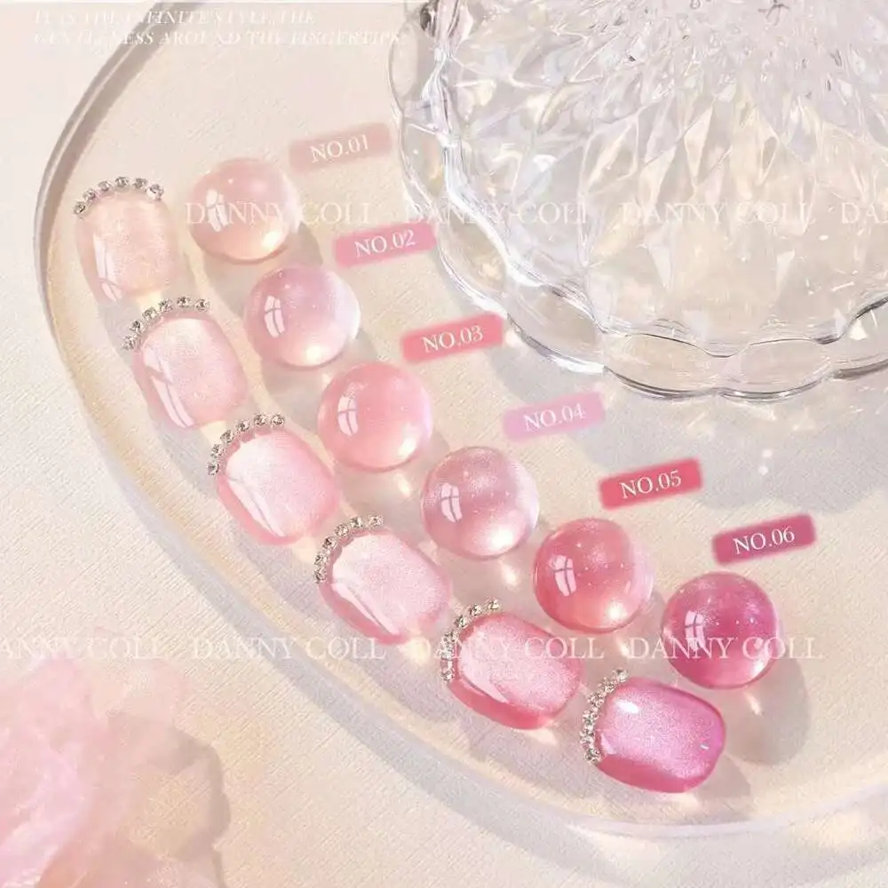 Smalto per unghie gel color estivo Magnete gel per occhi di gatto rosa Glitter Diamond Sparkle Splendido colore Soak Off Smalto gel per unghie UV LED