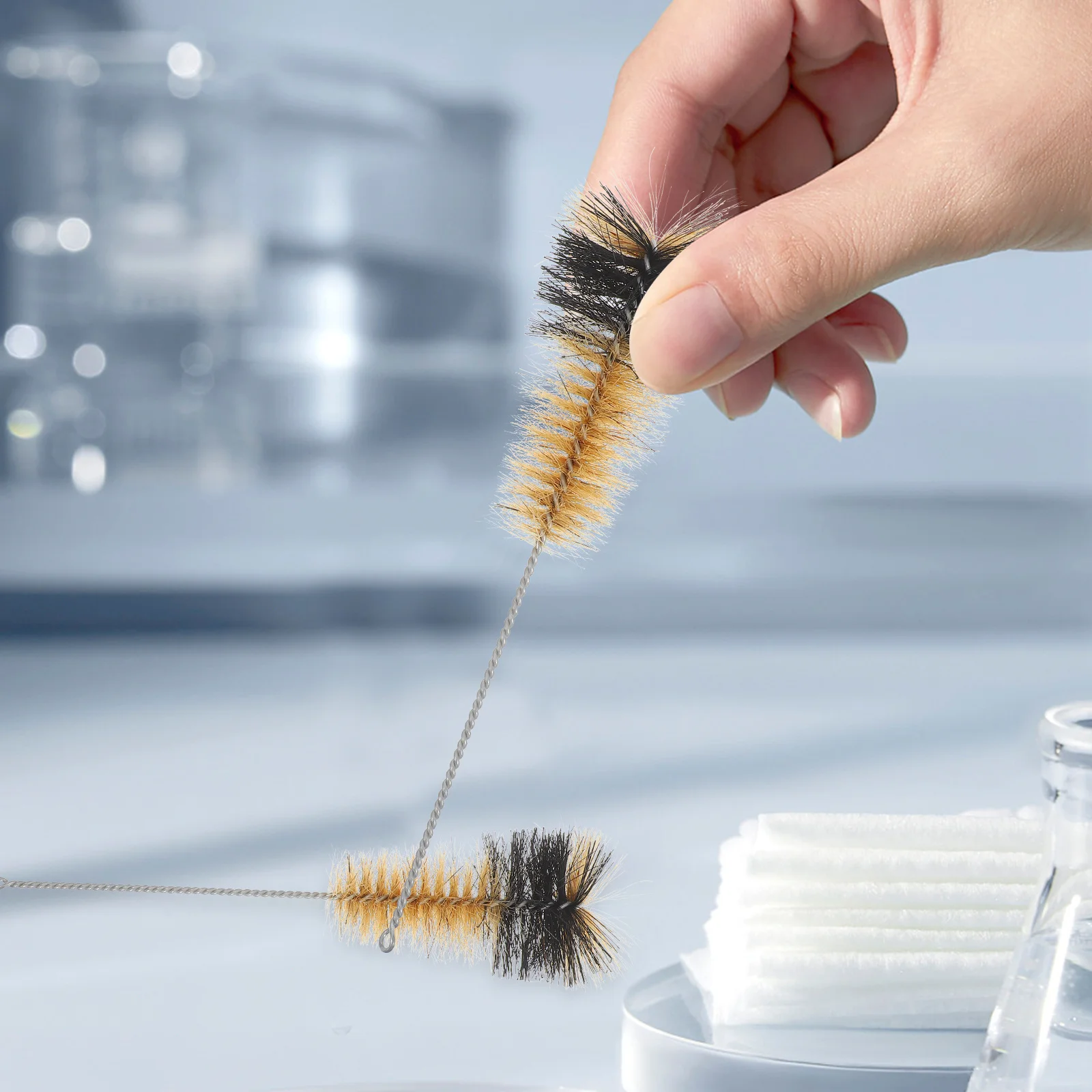 3Pcs Cleaning Brush Set Versatile Tubes Jars Vases Soft Bristles Durable Long Term Flask Beaker Cleaner