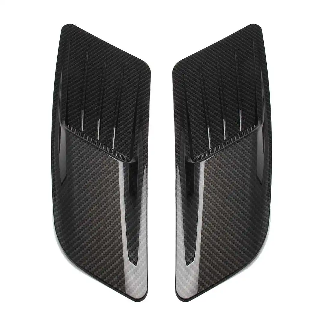 

1 Pair Carbon Fiber Style Car Hood Scoop Vent Bonnet Air Intake Cover Trim Decoration Universal ABS