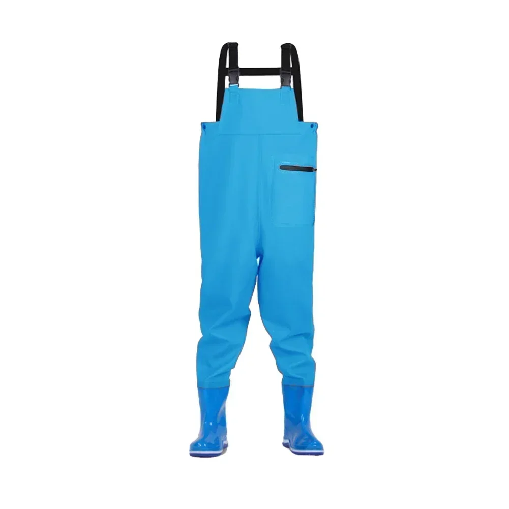 Kids Waders With Boots 4-Color Available Full Body Rain Trousers For Youth Teenagers Fishing Waders  Waterproof Pants